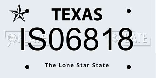 IS06818 Texas License Plate