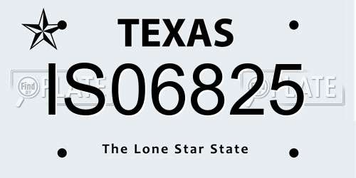 IS06825 Texas License Plate