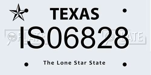 IS06828 Texas License Plate