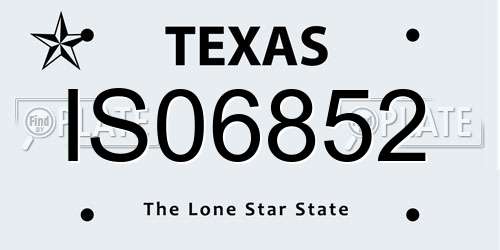 IS06852 Texas License Plate