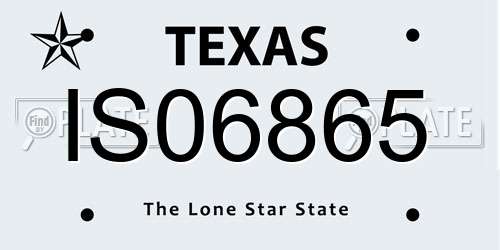 IS06865 Texas License Plate