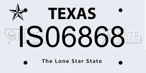 IS06868 Texas License Plate