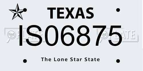 IS06875 Texas License Plate