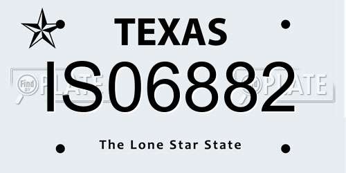 IS06882 Texas License Plate