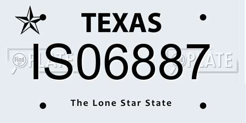 IS06887 Texas License Plate