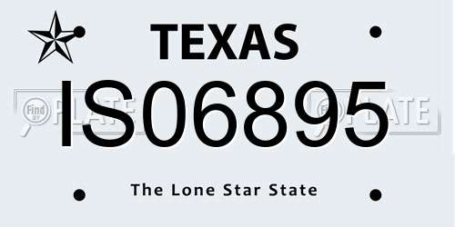 IS06895 Texas License Plate