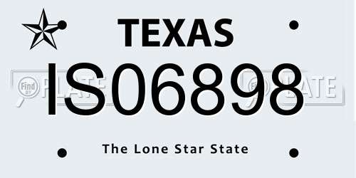 IS06898 Texas License Plate