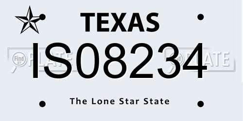 IS08234 Texas License Plate