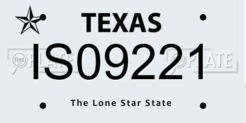 IS09221 Texas License Plate