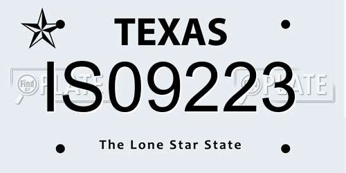 IS09223 Texas License Plate
