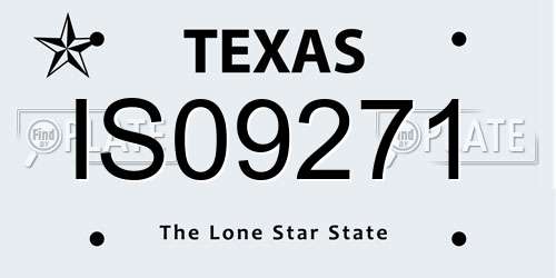 IS09271 Texas License Plate