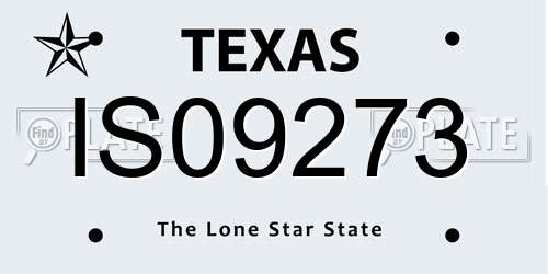 IS09273 Texas License Plate