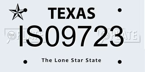IS09723 Texas License Plate