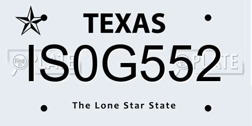 IS0G552 Texas License Plate