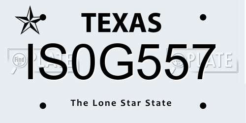 IS0G557 Texas License Plate