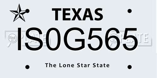 IS0G565 Texas License Plate