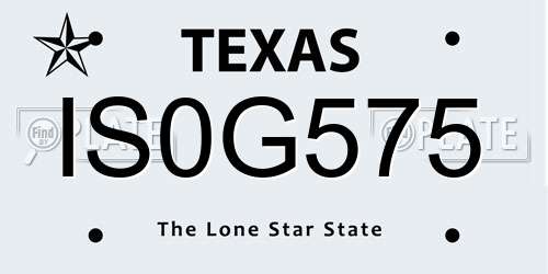 IS0G575 Texas License Plate