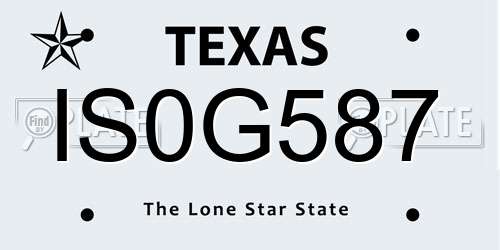 IS0G587 Texas License Plate