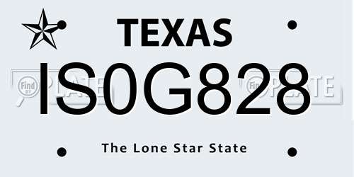 IS0G828 Texas License Plate