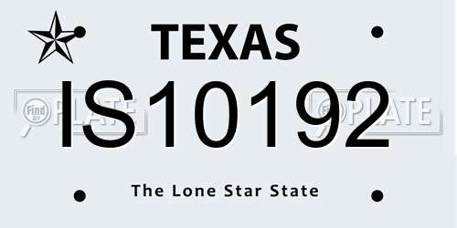 IS10192 Texas License Plate
