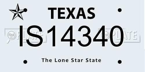 IS14340 Texas License Plate