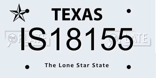IS18155 Texas License Plate