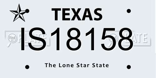 IS18158 Texas License Plate