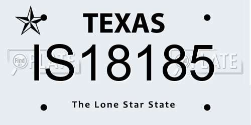 IS18185 Texas License Plate