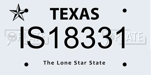 IS18331 Texas License Plate
