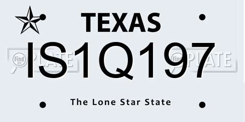IS1Q197 Texas License Plate