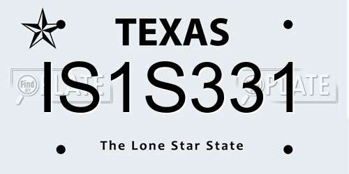 IS1S331 Texas License Plate