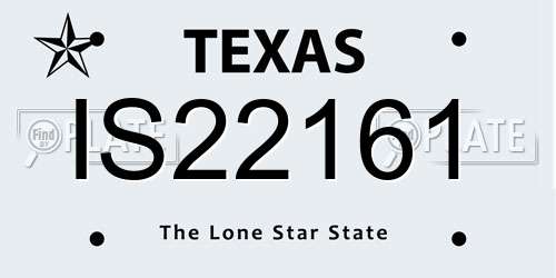 IS22161 Texas License Plate