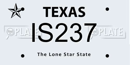 IS237 Texas License Plate