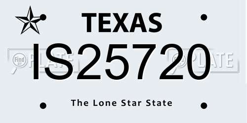 IS25720 Texas License Plate