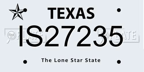 IS27235 Texas License Plate