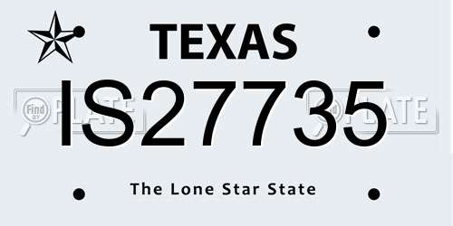 IS27735 Texas License Plate