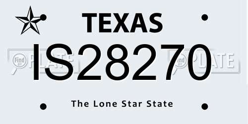 IS28270 Texas License Plate