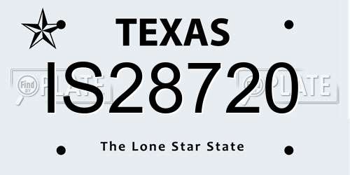 IS28720 Texas License Plate