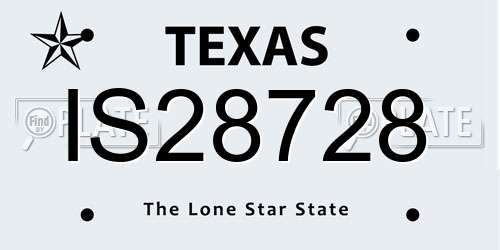 IS28728 Texas License Plate