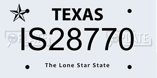 IS28770 Texas License Plate
