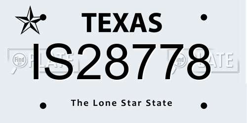 IS28778 Texas License Plate