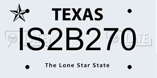 IS2B270 Texas License Plate