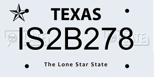 IS2B278 Texas License Plate