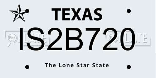 IS2B720 Texas License Plate