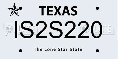 IS2S220 Texas License Plate
