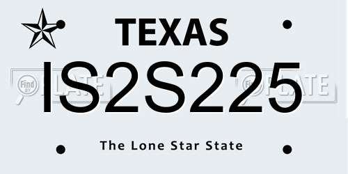 IS2S225 Texas License Plate