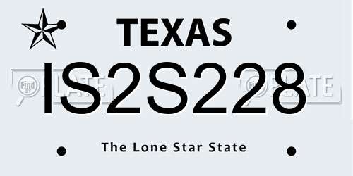 IS2S228 Texas License Plate