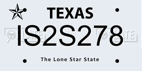 IS2S278 Texas License Plate
