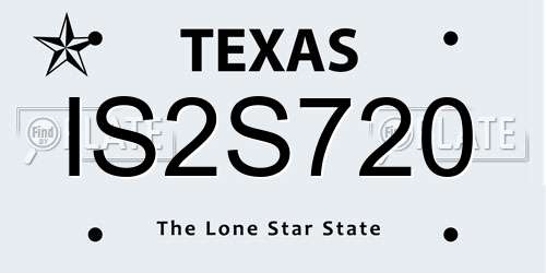IS2S720 Texas License Plate