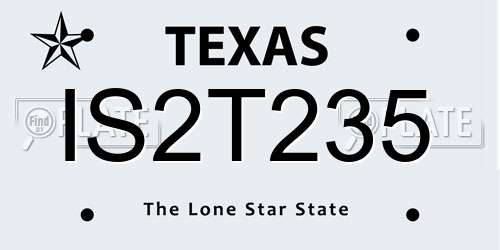 IS2T235 Texas License Plate